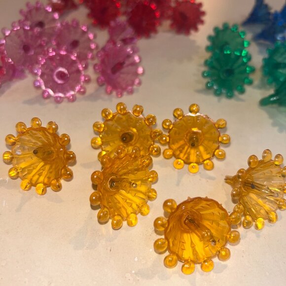 Lot Of 35 Large Vintage Tulip Christmas Plastic Light Reflectors Cover Starburst - Picture 4 of 5